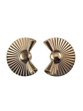 Tiffany & Co. 14K Yellow Gold Fluted Fan Earrings #24644